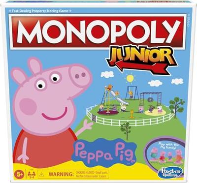Jeu de société Monopoly Junior Édition Peppa Pig, 2-4 Joueurs, Jeu d'intérieur pour Enfants, Jouets et Jeux Peppa Pig, À partir de 5 ans (Exclusivité Amazon) [Import parallèle]