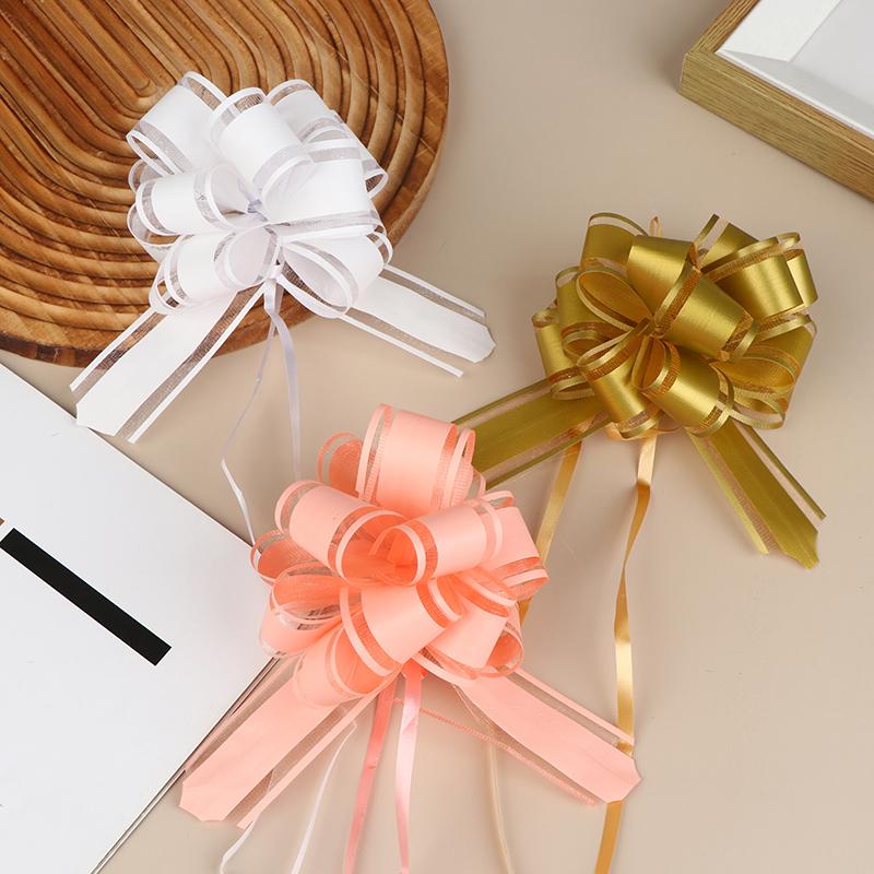 5/10Pcs Wedding Car Bow Ribbons Pull Flower Christmas Gift Wrap Packaging Decoration Diy Craft Flowers Birthday Party Supplies