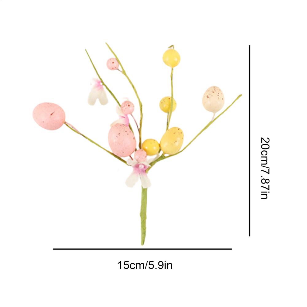 

Easter Eggs Floral Picks 6X Faux Floral Twig Branches Spring Flower Stems Egg Twig Branches For Vase Filler Table Centerpiece розовый