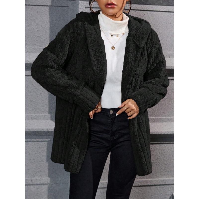 Fall And Winter New Warm Fashion Vertical Stripes Double-sided Polar Fleece Hooded Jacket