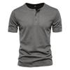 Men Henley Collar Short Sleeve Quick Dry Mesh Casual Sports Loose T Shirt