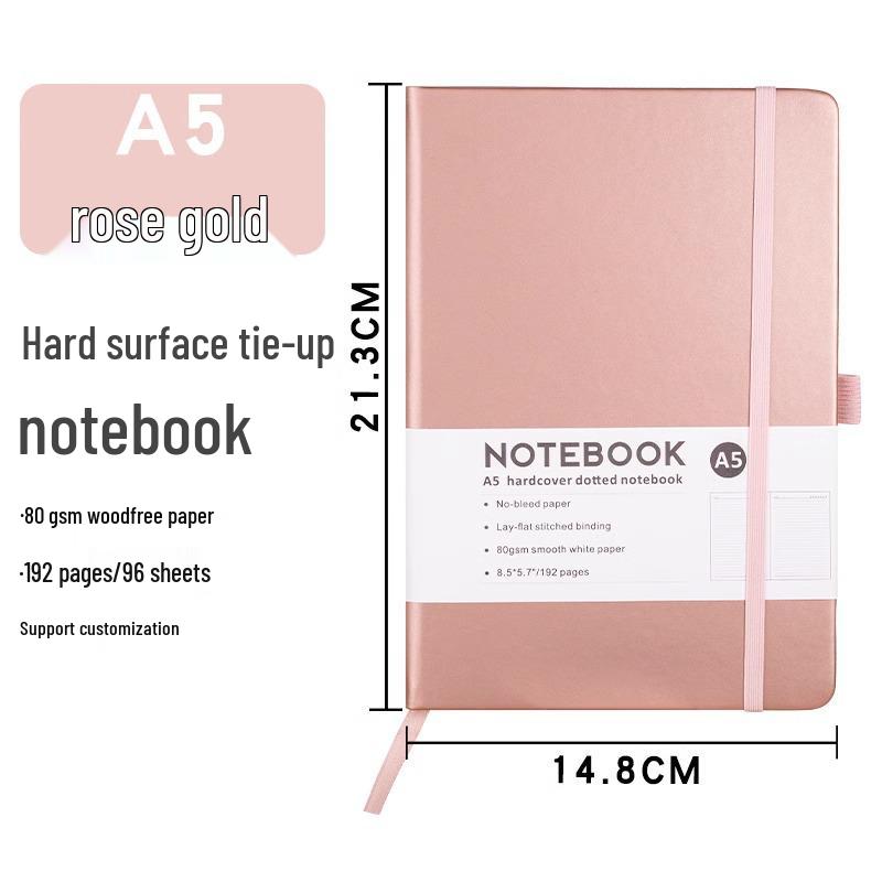 Customizable A5 Leather Strap Notebook with Printable Logo - Simple Business Design