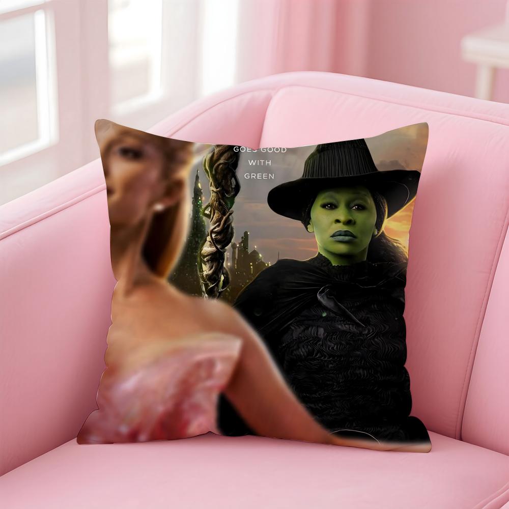 movies W-Wicked Part One Cushion Cover Comfortable Reversible Pillow Cover Ideal for Car Sofa Bedroom & Beyond