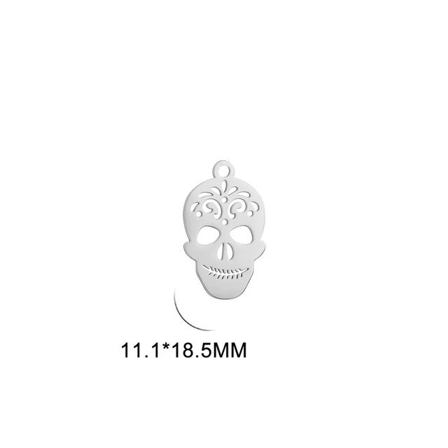 Teamer 5pcs/lot Stainless Steel Charms for Jewelry Making DIY Halloween Pendant for Bracelet Ghost Bell Trees Charm 2026 new