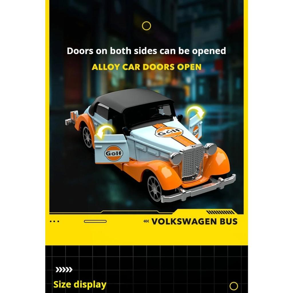 Classic Bay Vintage Vintage Car Alloy Power Toy Car Model Boy Volkswagen Car Model Children's Simulation Kid's Gift