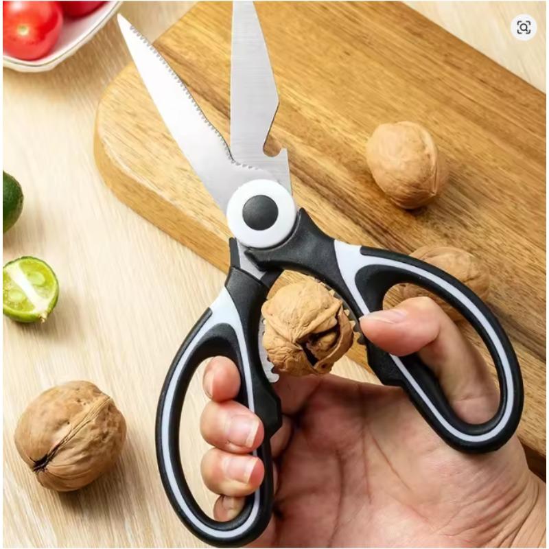 Strapazierfähige Küchenschere aus Edelstahl - Multifunktionale Schere für Hühnerknochen/Fischschuppen/Grillfleisch | Flaschenöffner