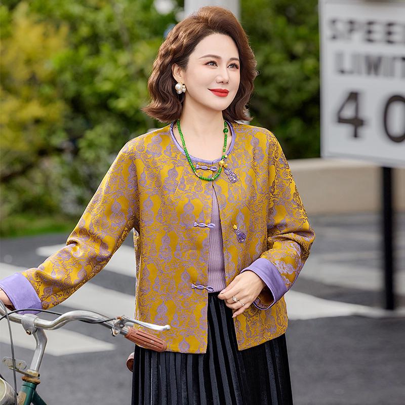 Women s Frog Button Jacquard Jacket - Chinese Style Spring/Autumn 2026 5XL [75-83 kg]