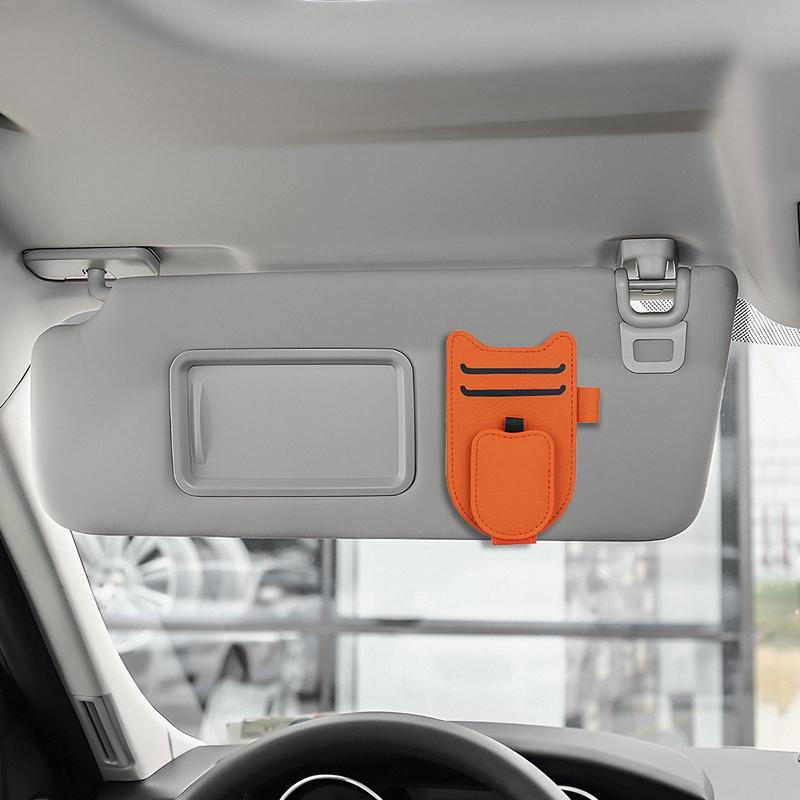 Car Visor Sunglasses Holder Eyeglass Hanger Clip For Car Fashion Magnetic Car Visor Clip Leather Auto Sunglasses Holder Ticket
