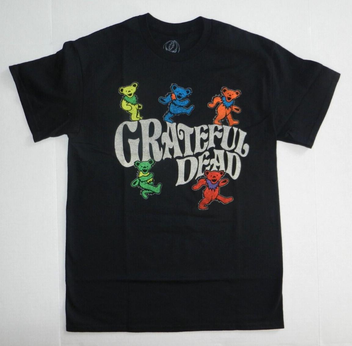 26 Grateful Dead Dancing Bears Black Graphic T-Shirt New Classic Rock Unisex T-Shirt M