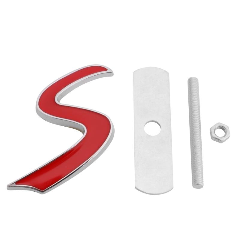 3D Metall S Frontgrill Abzeichen Emblem Aufkleber für Mini für Cooper R50 R52 R53 R56 R Dropshipping