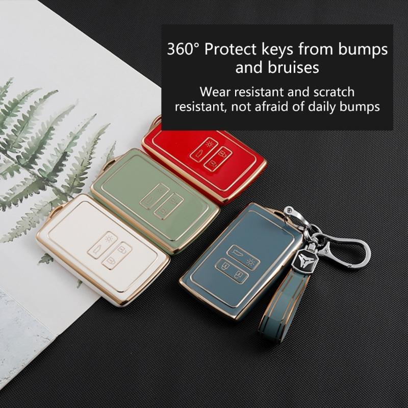 Waterproof Automotive Key Shell 4 Buttons Remote TPU Key Card Case Fob Cover Holder Modified Suitable for Espace/Tce/300