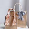 Foulard di Seta Fascia per Capelli Nastro Lungo Fiocco Stampa Coreana Lettera Foulard per Capelli Donna Porta Coda di Cavallo Accessori per Capelli