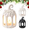 Indoor Outdoor Decoration Hollow Wind Lamp Candlestick Holder, 3D Printed PETG with Exquisite Elegant Carved Relief Pattern Lantern, Creative Romantic
