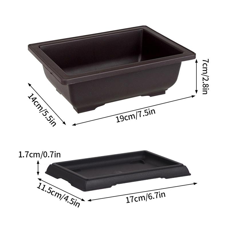 Bonsai Pot Imitation Purple Clay Flowerpot Plastic Plantpot Landscape Succulent Pot Garden Planter Gardening Macetas Para Planta