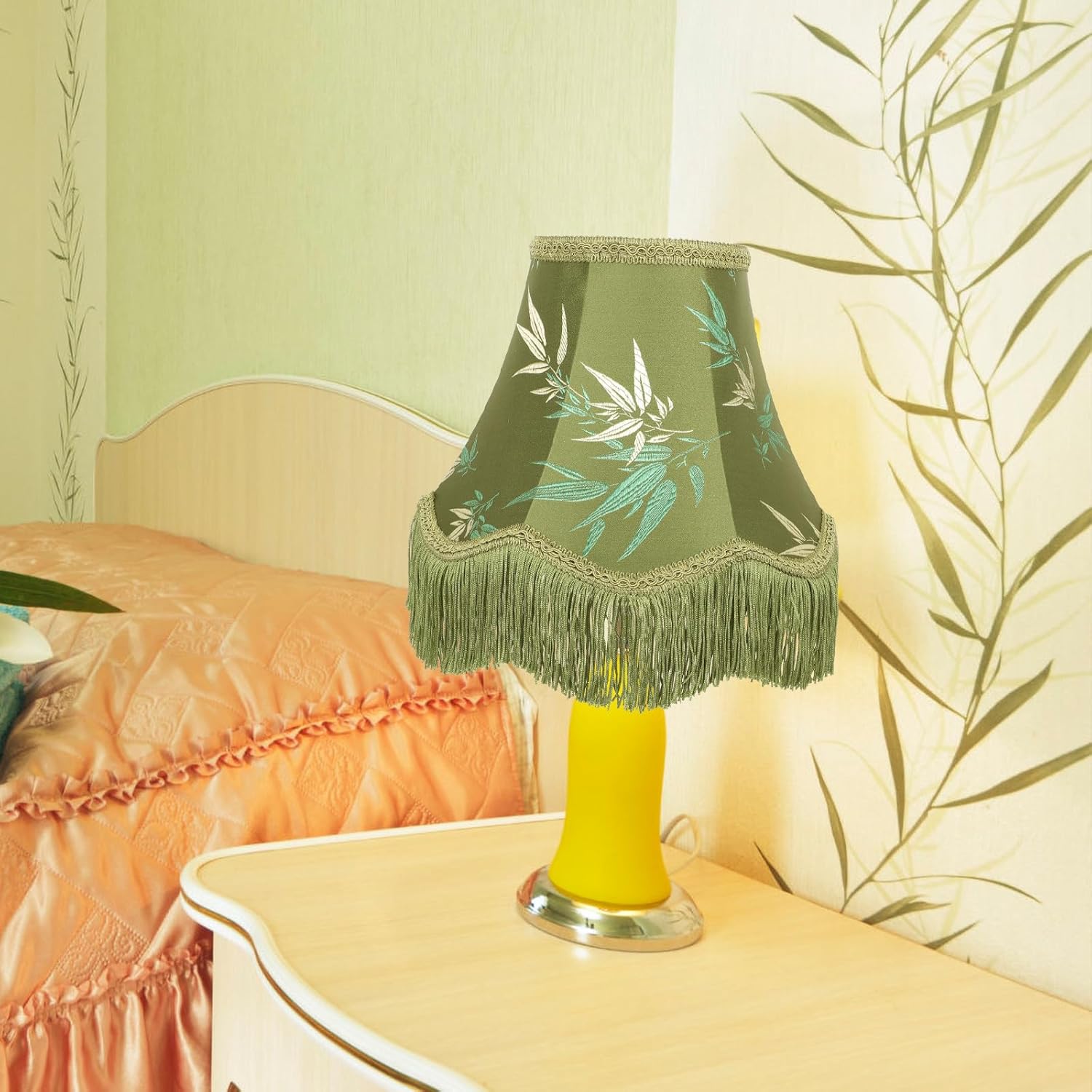 Макраме абажур Абажур в европейском стиле Бахрома Зеленые украшения Абажур в форме ракушки Абажуры для настольных ламп Абажуры Большие