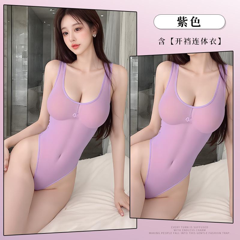 Lingerie sexy porte-jarretelles transparentes maillot de bain dead pool à eau combinaison ouverte à engrenages libres ensemble