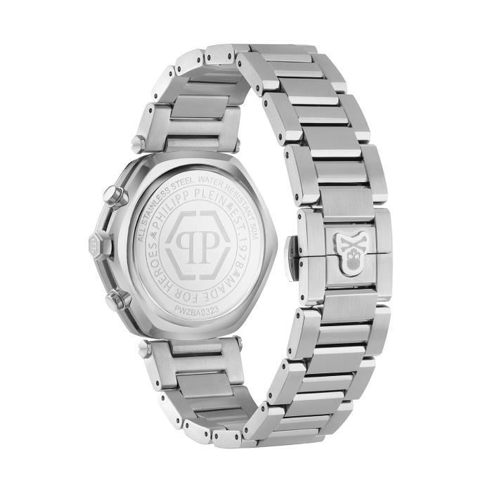 Montre Homme Philipp Plein - PWZBA0323 en Acier Inoxydable Argenté avec Cadran Bleu - Etanche 5 ATM
