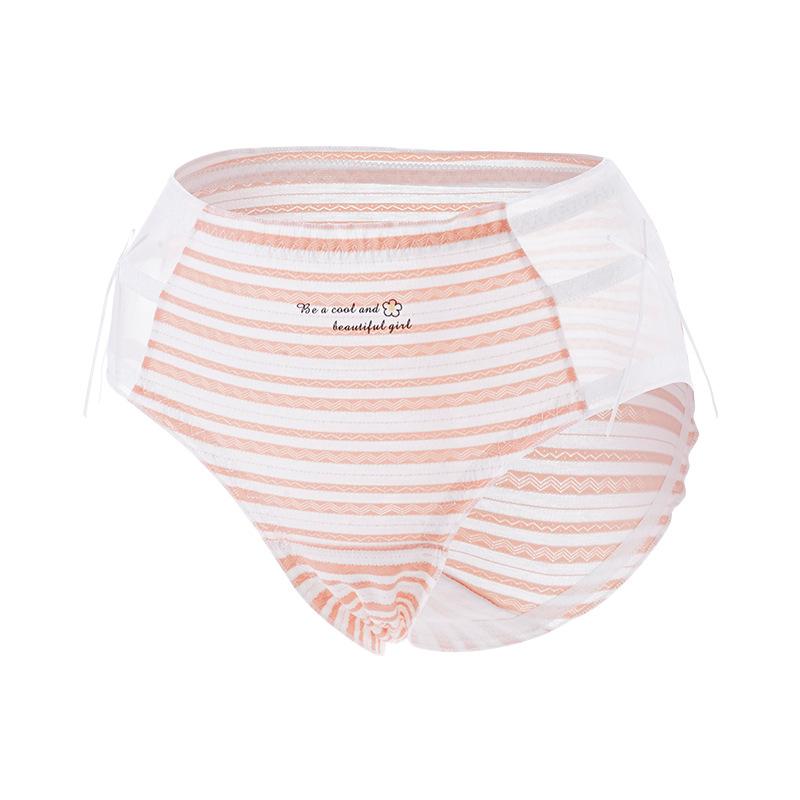 Plus Size Girls Spring and Summer Sweet Puff Stripe Comfortable Antibacterial Extended Crotch Triangle Briefs