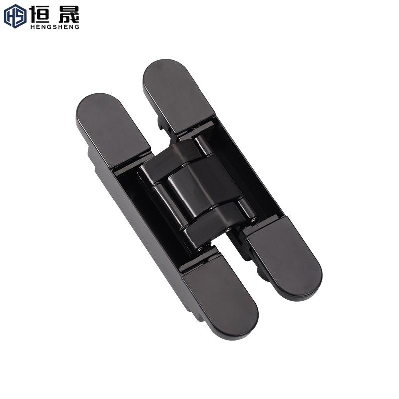 Doorplus Charnière de Porte Invisible Réglable 3D Charnières de Porte Alliage de Zinc Charnière de Porte Noire