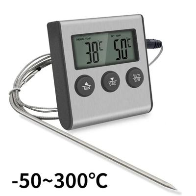 Digital Remote Wireless Food Kitchen Oven Thermometer Probe For BBQ Grill  Oven Meat Timer  Temperature  Manually Set