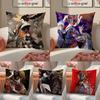 Japanese Cartoon Girl Kimono Style Pillow Case Double-Sided Printing Short Plush Sofa Cushion Cover Bedroom Bedside Pillow