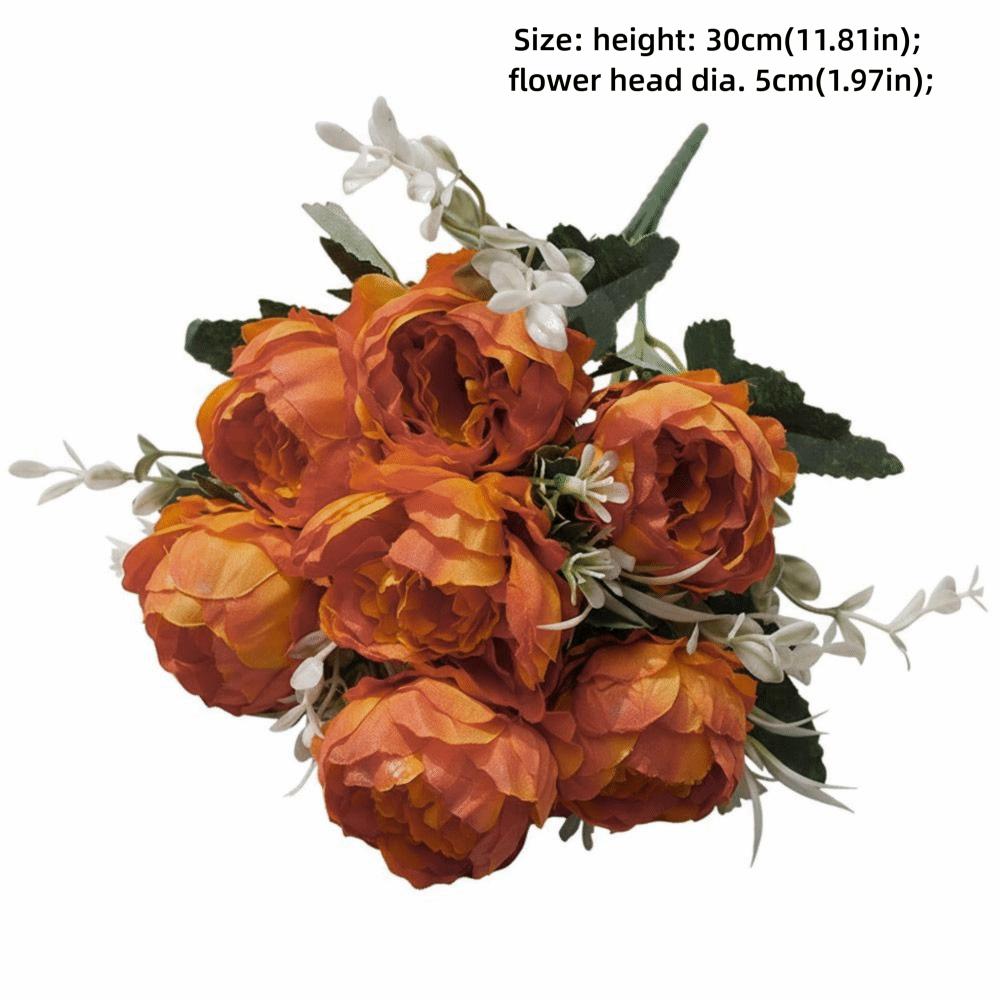 7 Heads Peony Artificial Flowers Multicolor Floral Arrangement Fake Peony Silk Petals Photo Props Simulation Peonies Bouquet