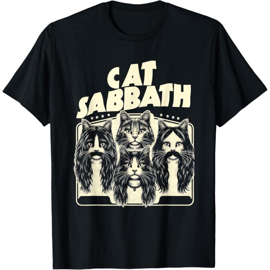 Кошачья Шабаш Смешная Кошачья Футболка(1) S чёрный