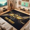 Boston Bruins Personalized Crystal Velvet Carpet, Customized Name Text Soft Anti‑Slip Rug for Living Room Bedroom