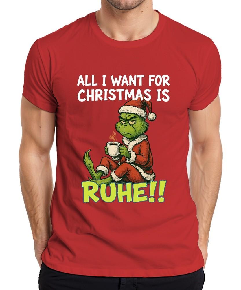 All I Want For Christmas Is Rest Xmas Grinch Sarcastic Unisexs Tshirt
