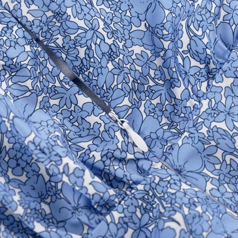 Rochie de modă cu mâneci lungi cu flori pentru femei petrecere elegantă plisată ocazională mini rochie femei vacanță liberă la plajă vacanță rochii scurte a-line femei