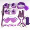11 Pcs/ Set Bondage Toys Plush Cuffs Strap Whip Rope Adult Sex Game Toy 18+