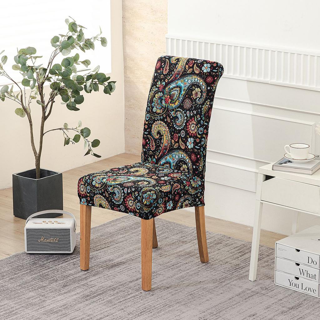 Neuer Druck Four Seasons Hotel Zuhause Elastischer Stuhlbezug Restaurant Einteiliges Stuhlkissen Modern Schlichter Stuhlbezug