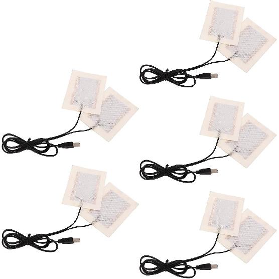 5pcs Comfortable Portable USB Heating Pad Washable Electric Cloth Heating Pad Flexible USB Charging for Waist Neck