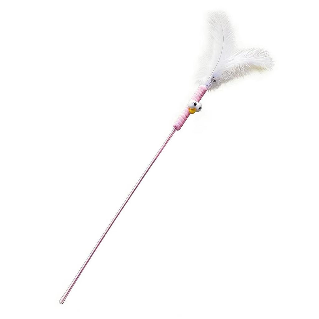 Interactive Feather Cats Wand Toy With Bell -  Self-Play & Boredom Relief For Cats,  Safe Pet Teaser Stick