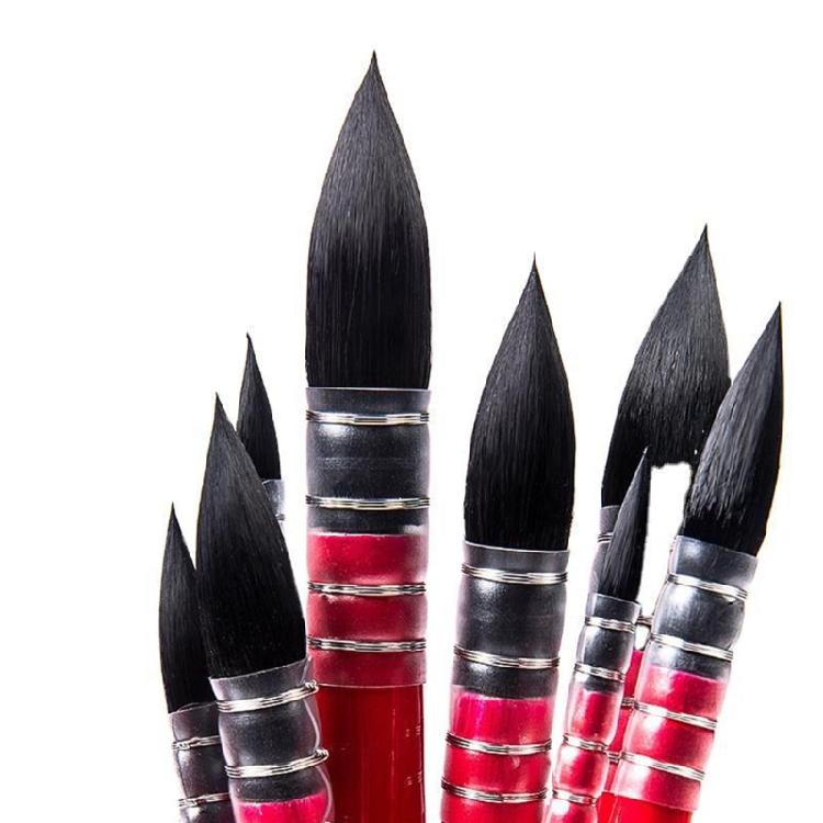 Watercolor Brush Wood Handle Nylon Bristles Liner Paint Brush for Fine Detailing Acrylic Watercolor Oil Art Painting