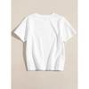 European Size Childrens Round-neck Short-sleeved T-shirt with Purple Bowknot and Floral Pattern Print