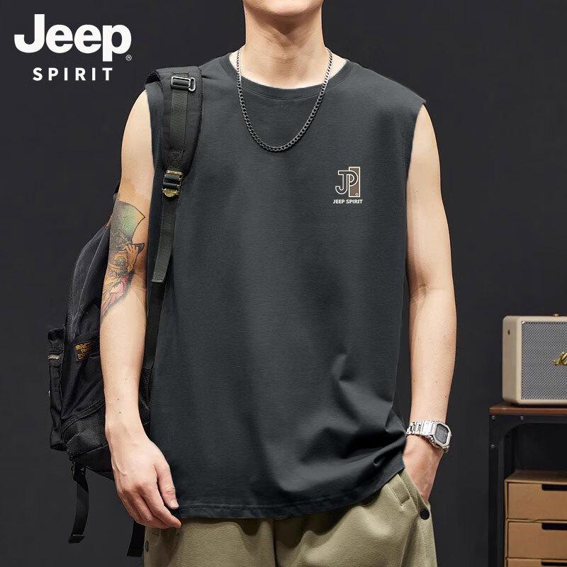 Мужская хлопковая майка JEEP SPIRIT без рукавов с принтом букв L