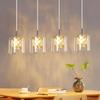 Lampe suspendue salle à manger - NETTLIFE - G9 120CM - 4 flammes - Verre blanc - Métal réglable