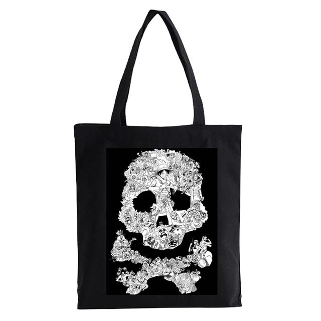 One Piece Shopping Bag Anime ZORO Graphic Print Canvas Bag Teenage Students Reusable Shopper Handbag Bag Women's Bag Bolsas