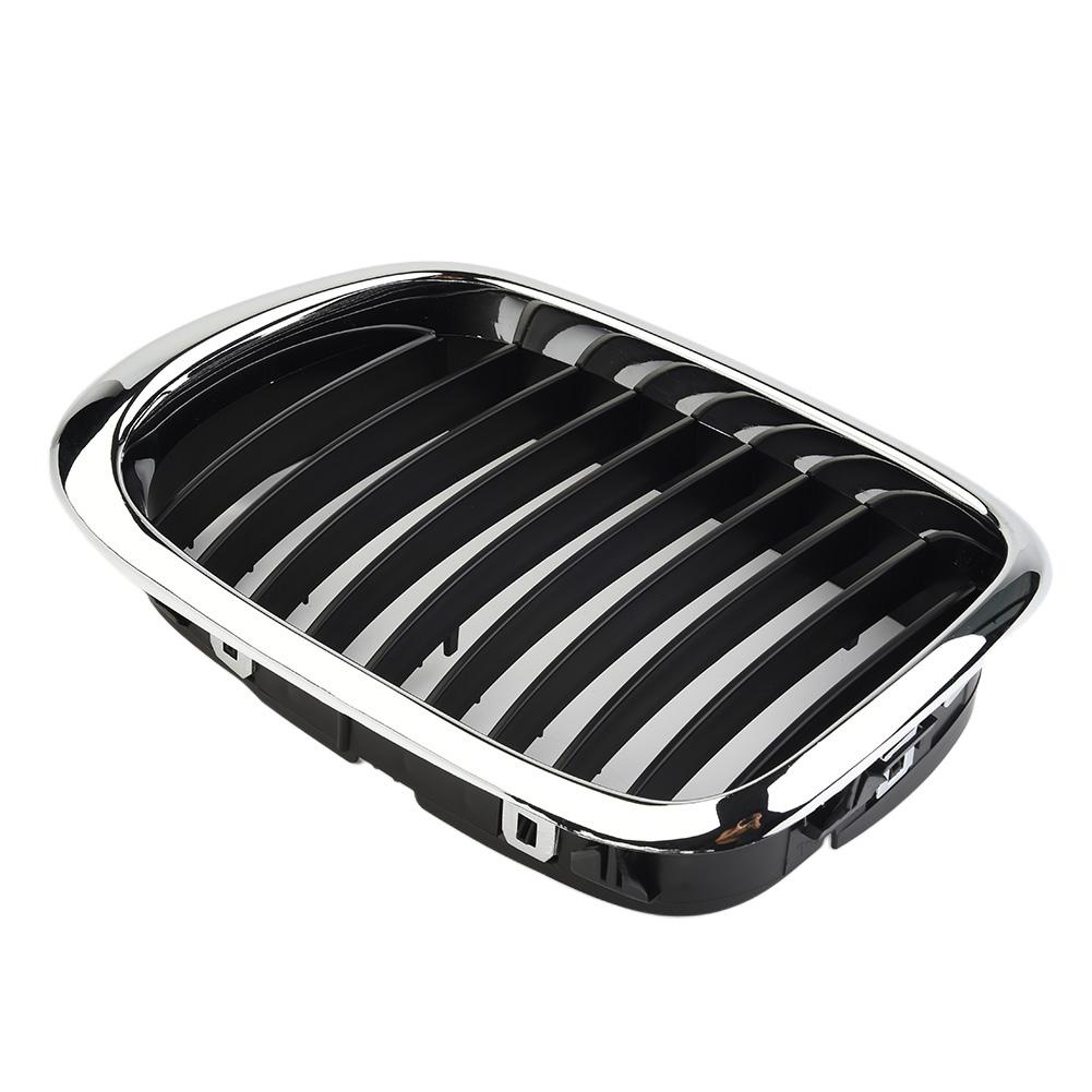 1 Paar Kühlergrills für BMW E39 5er Serie 525 530 535 540 M5 1998-2003 Front Chrom Schwarz Kühlergrill Ersatz Auto Außen Teile