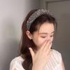 Glamorous Drill Imitation Pearl Beaded Hairband Grey Silver Black Bling Bling Head Bezel Crystal Pearl Headband Women Girls