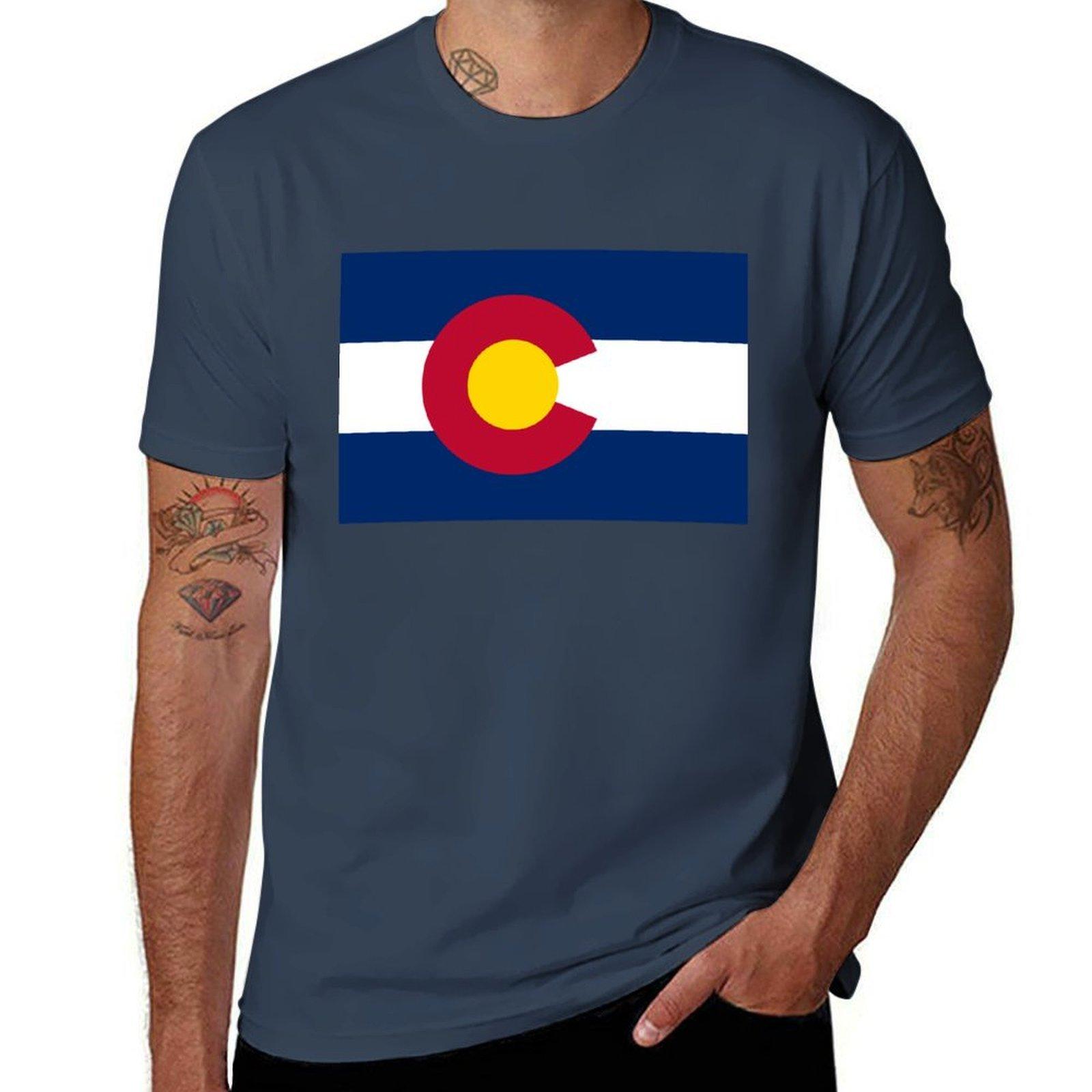 Flag Of Colorado Coloradan Flag Tshirt Comfort Stretch Tee Shirt S