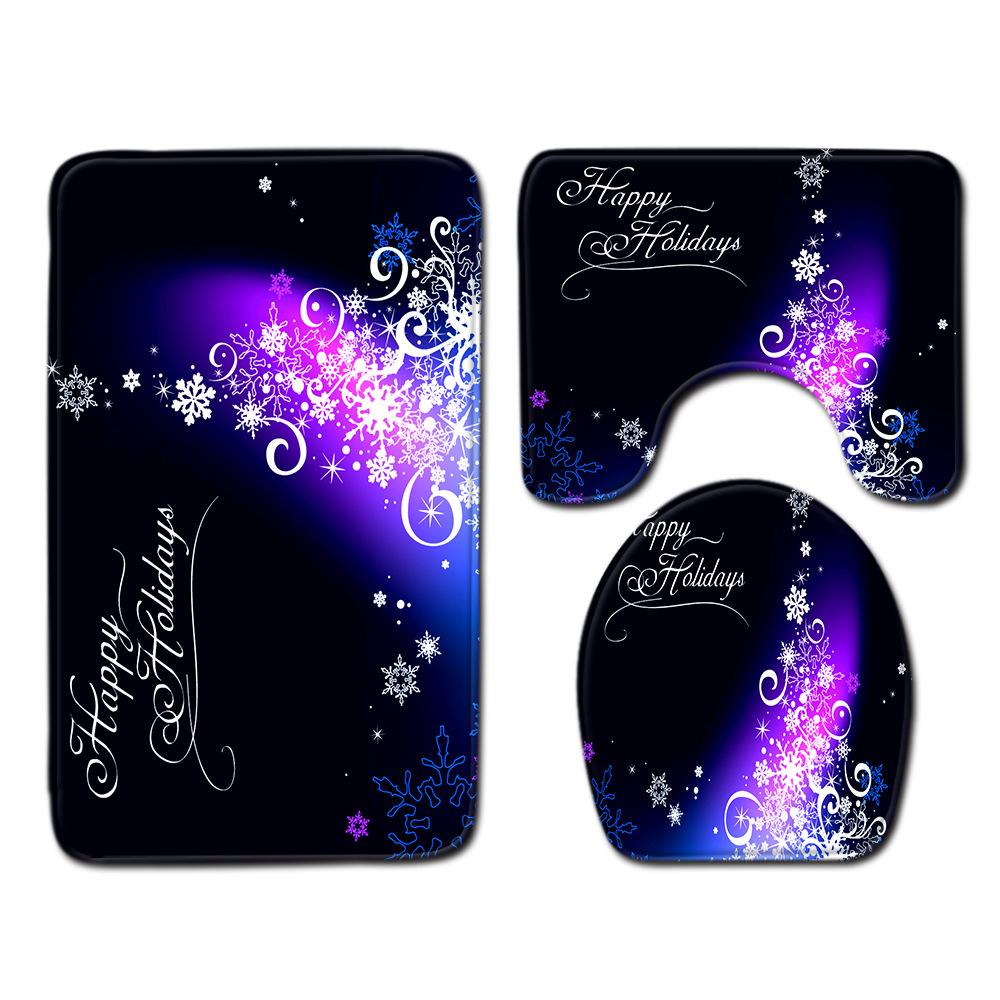 Weihnachts-Badezimmer-Bodenmatte Toilette Dreiteiliges Set