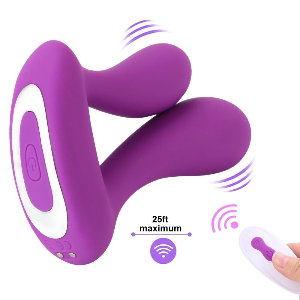 Anal Massager Wireless Vibrator Double Head  Stimulator G Spot 9 Speed USB Rechargeable Sex Toy For Woman
