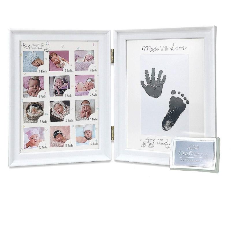 Foldable Picture Frame for Newborn Photo Frame Nursery Table Display Footprint Handprint Keepsake Frame House Decoration