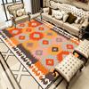 Boho Marokko Retro Stil Wohnzimmer Teppich Dekoration Schlafzimmer Rutschfest Waschbar Nachttischmatte Weich Leicht zu Reinigen Büro Luxus Teppich