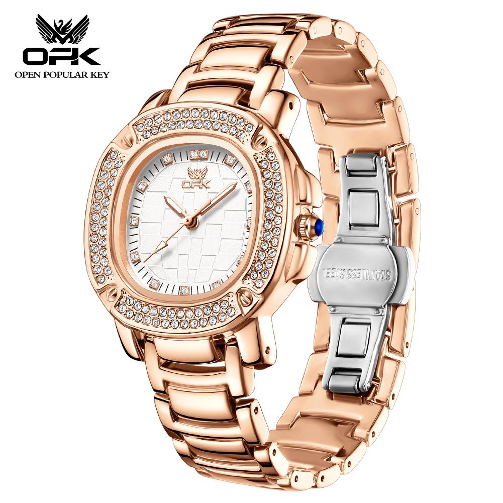 OPK 6084 Woman Watch Elegant Luxury Diamond Bezel Original Quartz Ladies Watch Fashion Waterproof Elegant Wrist Watch For Women