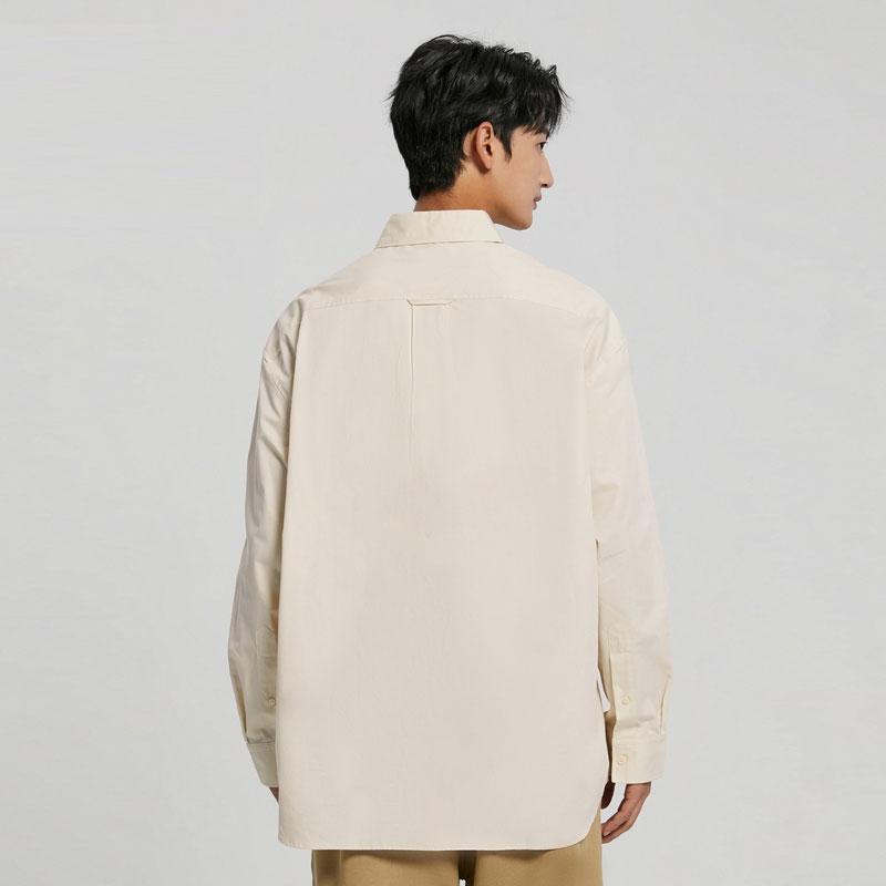 Calvin Klein Solid Color Loose Single-Breasted Long Sleeve Shirt Men Tops Off-White 40JM110-5G1