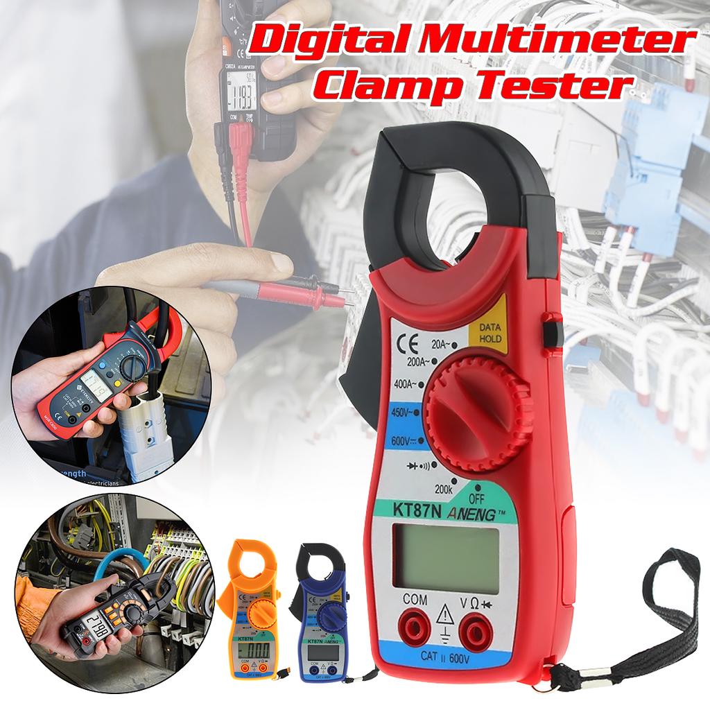 KT87N Digital LCD Clamp Multimeter Voltmeter Ammeter Ohmmeter Volt Tester //Neu