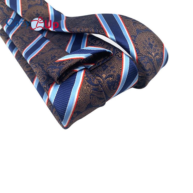 3.15" Fashion Striped PaisleyTie for  Men Flower Necktie for Wedding